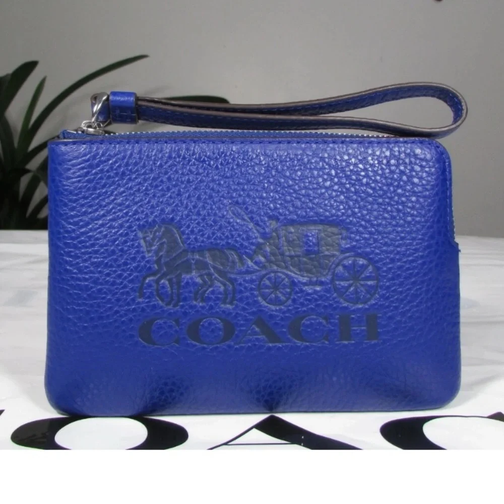 COACH Embossed Horse & Carriage L-Zip Wristlet - Picture 11 of 11